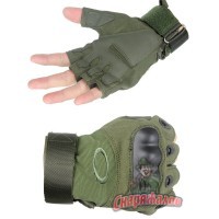 Тактические перчатки Oakley зелёные без пальцев